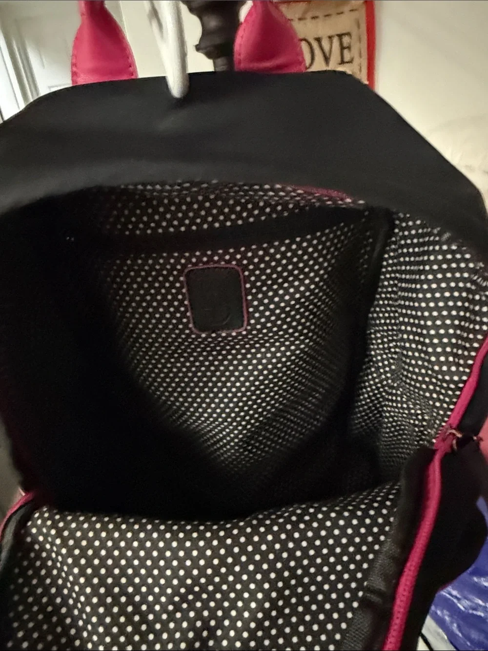 Women’s Black Backpack with Pink Trim